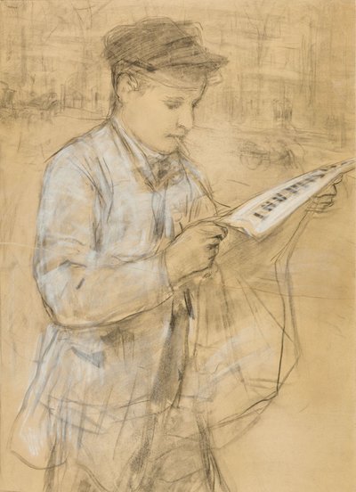 Vendedor de periódicos de Albert Anker
